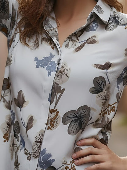 Ivory Meadow Floral Print Shirt