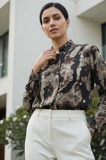 Earthstone Abstract Print Shirt