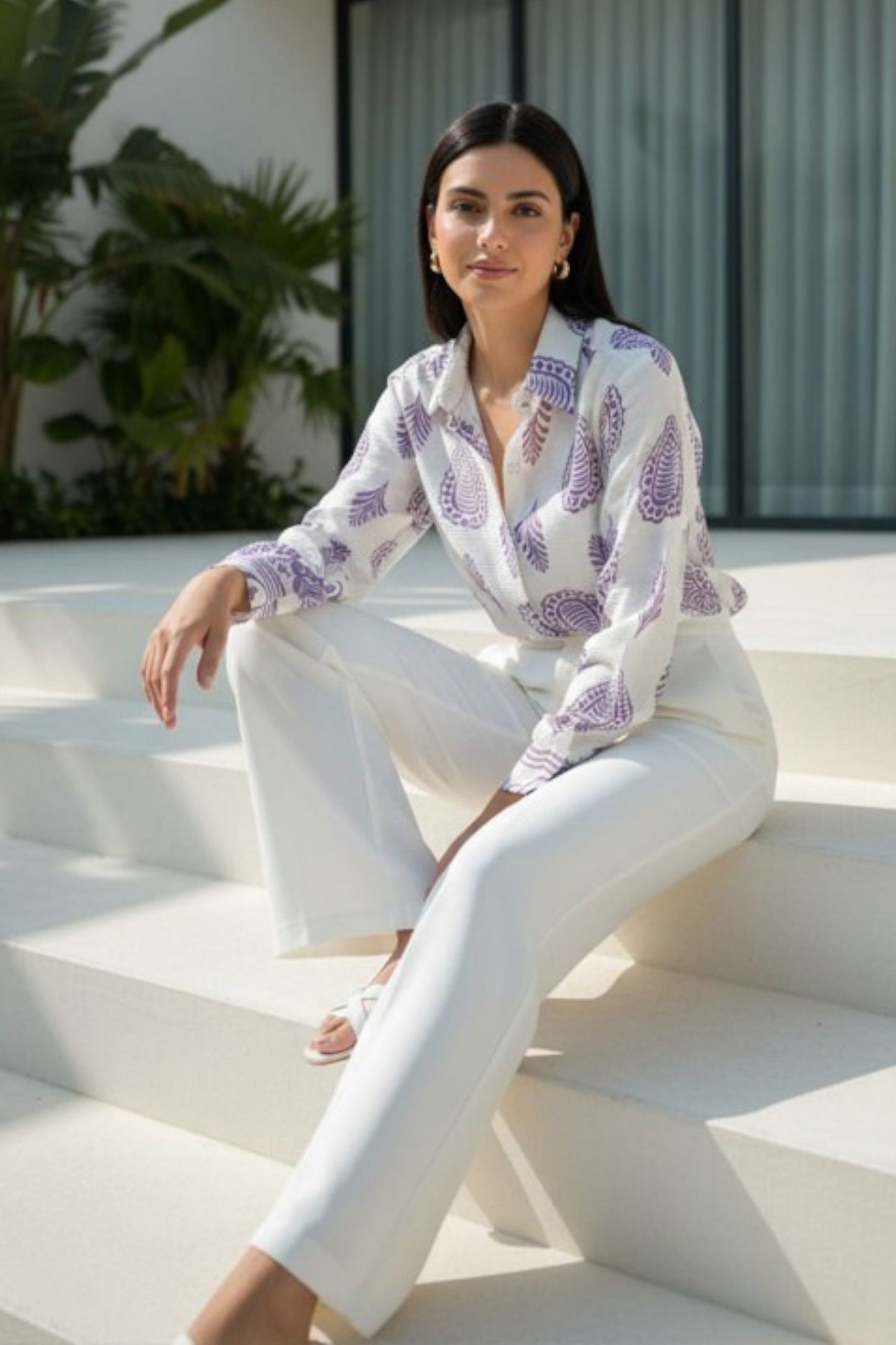 Lilac Paisley Print Shirt
