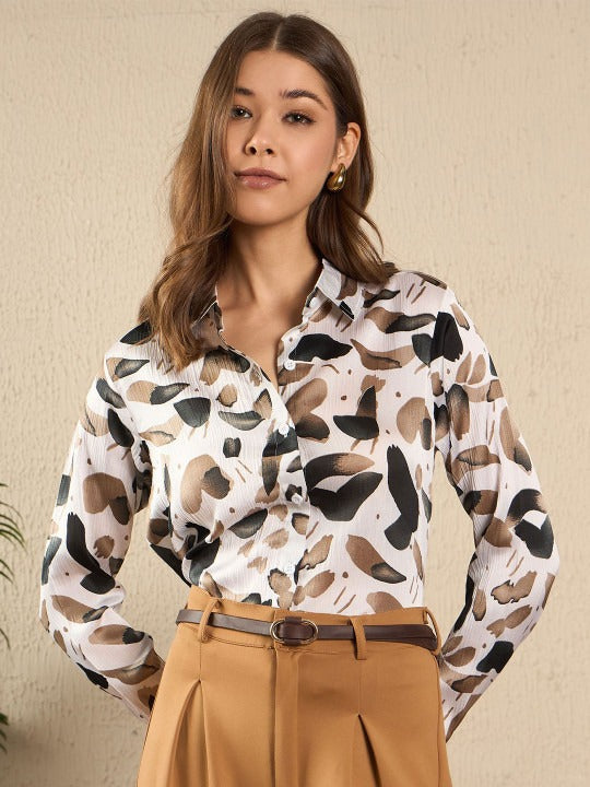 Abstract Brushstroke Print Shirt