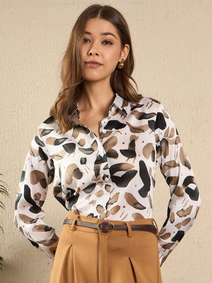 Abstract Brushstroke Print Shirt