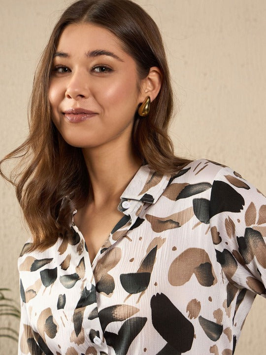 Abstract Brushstroke Print Shirt