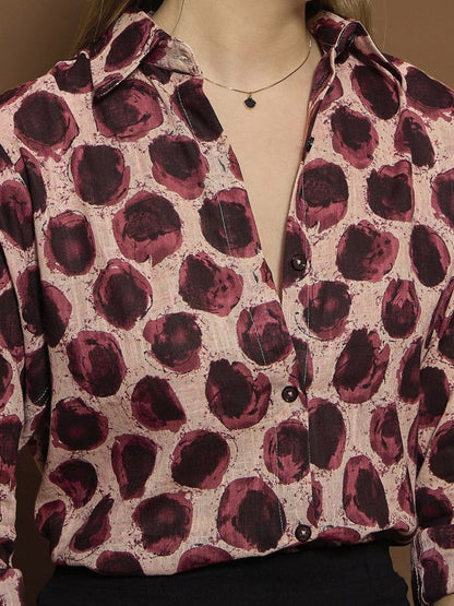 Rosewood Abstract Polka Print Shirt