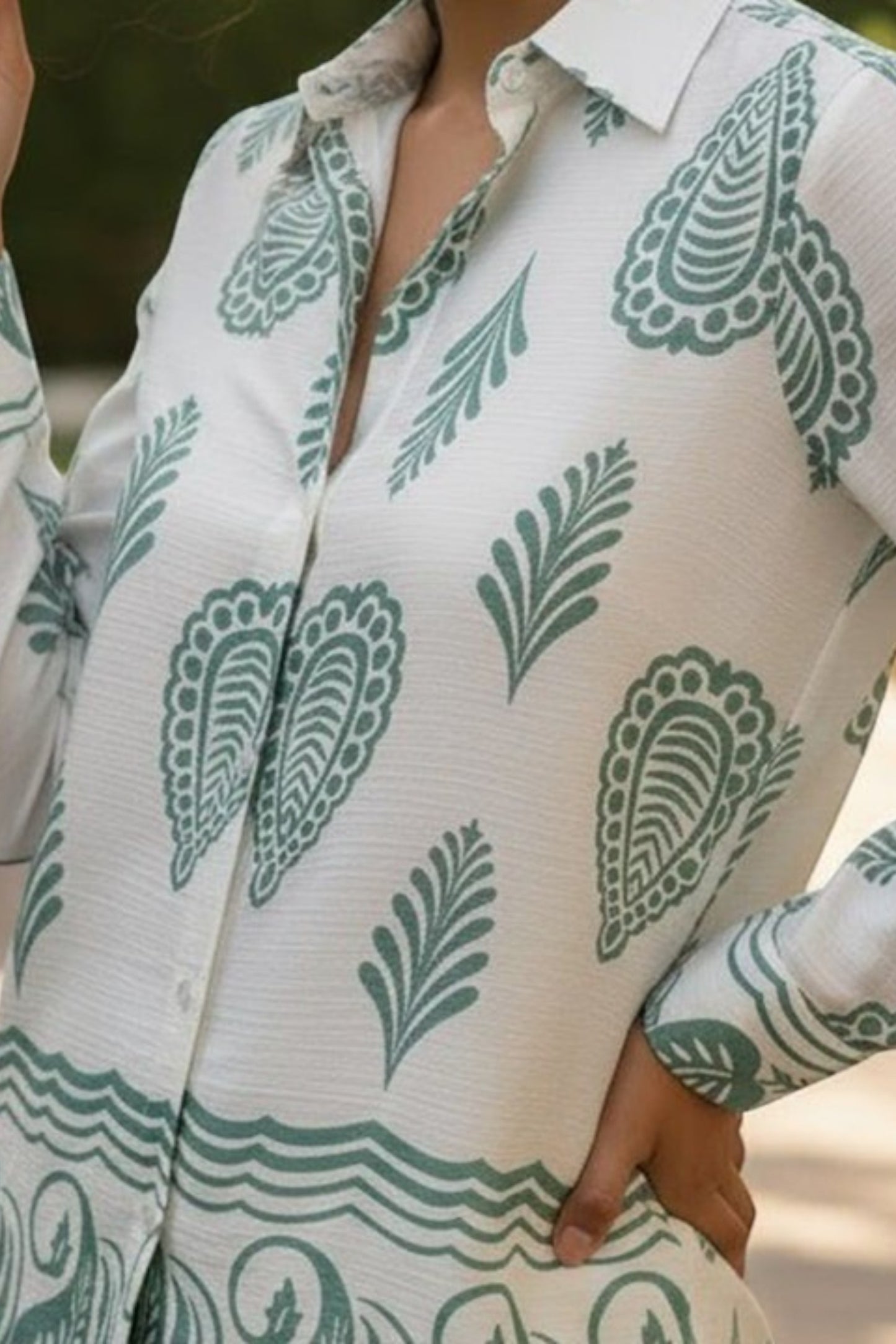 Seafoam Heritage Motif Shirt