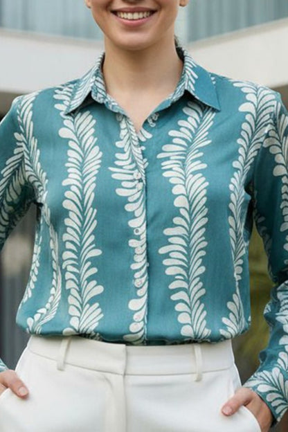 Aqua Fern Printed Shirt