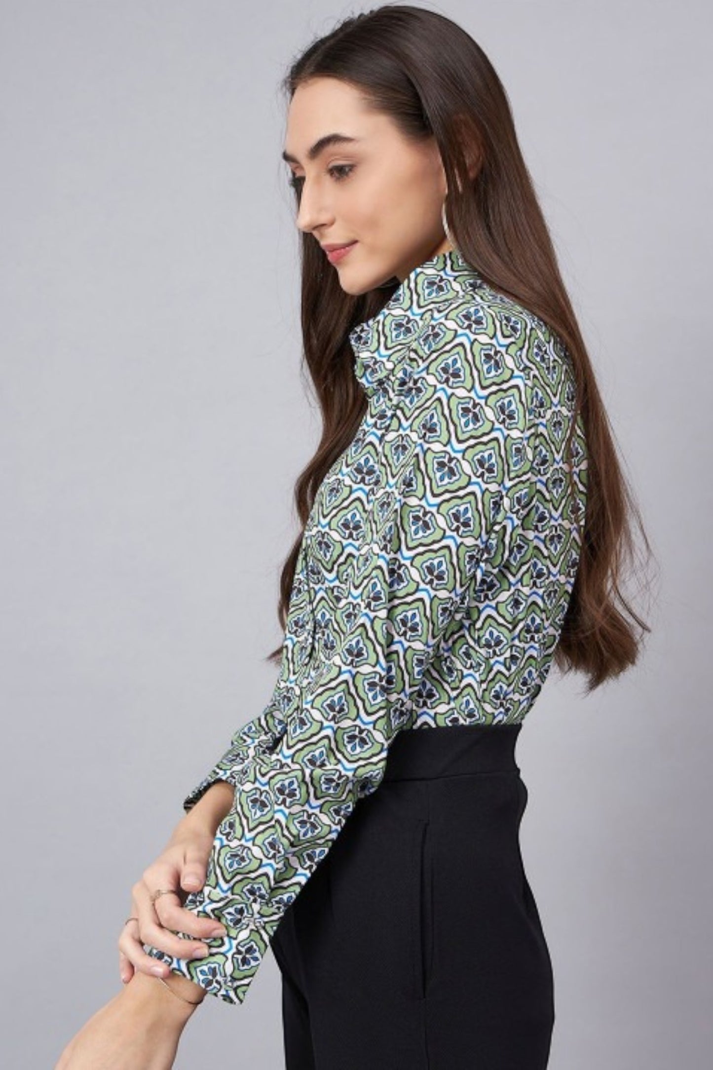 GeoMint Structured Print Shirt