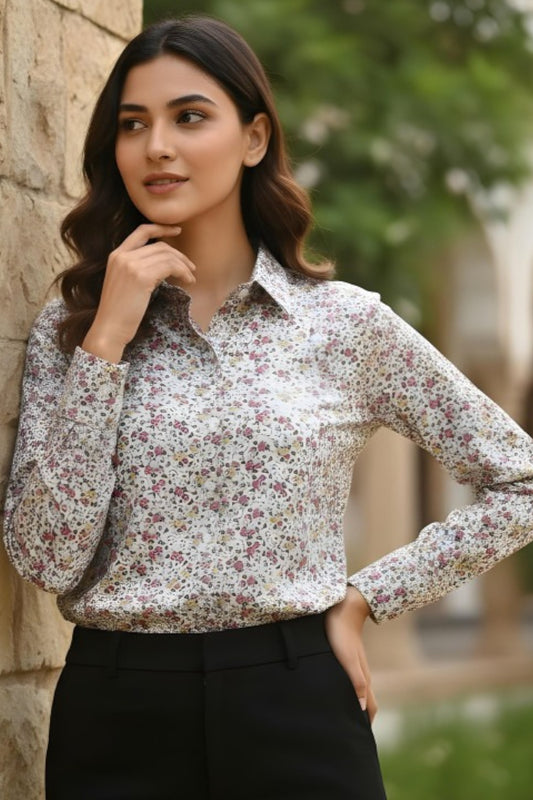 Blossom Speckle Micro-Floral Shirt