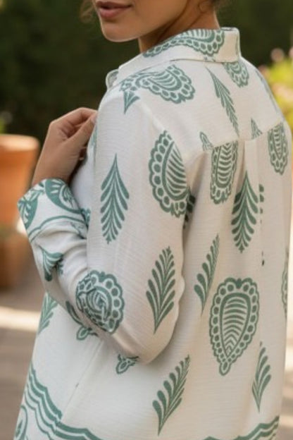 Seafoam Heritage Motif Shirt
