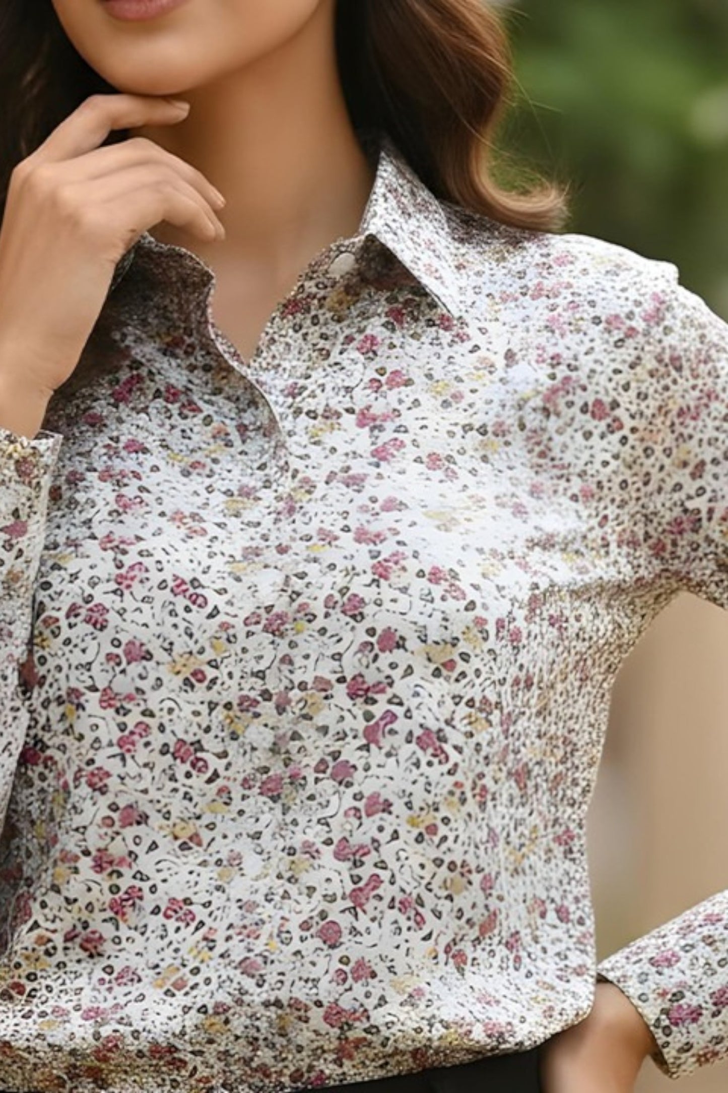 Blossom Speckle Micro-Floral Shirt