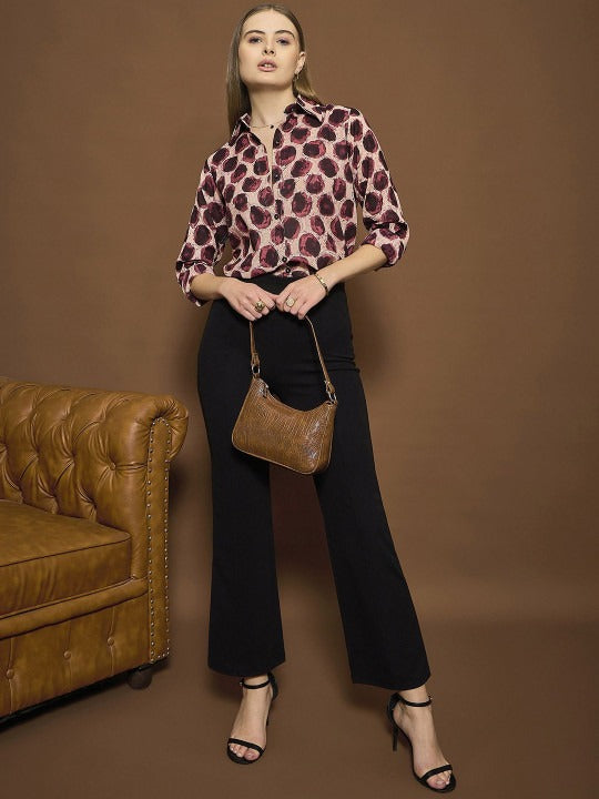 Rosewood Abstract Polka Print Shirt