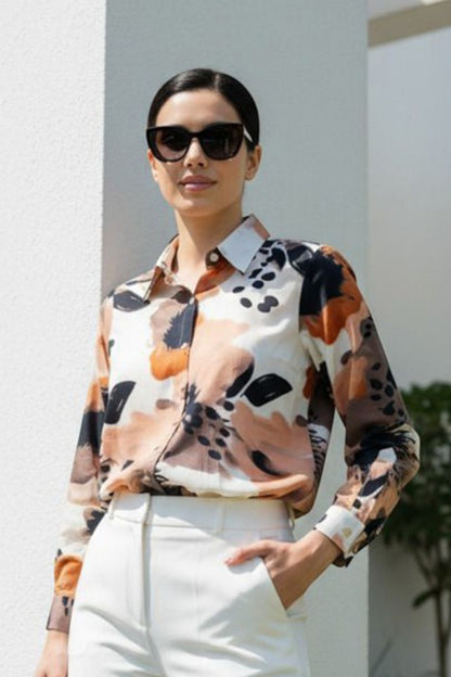Abstract Brushstroke Print Shirt