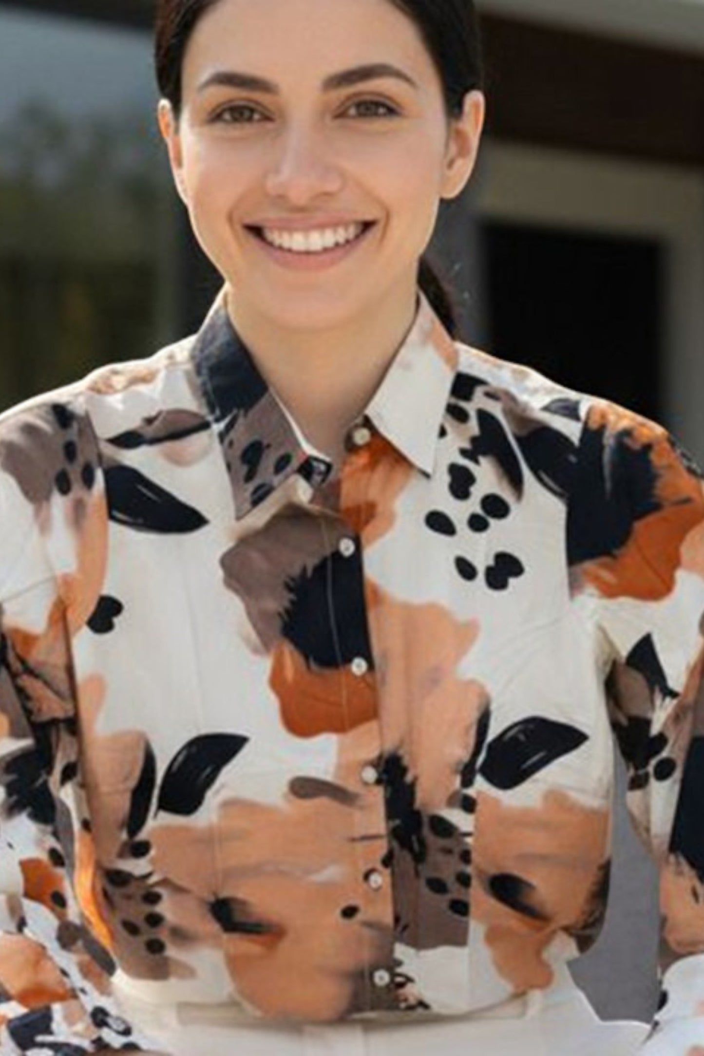 Abstract Brushstroke Print Shirt