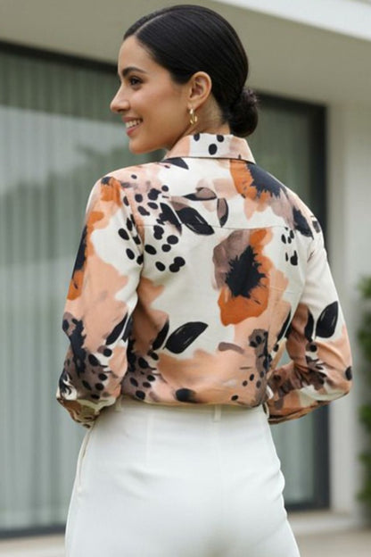 Abstract Brushstroke Print Shirt